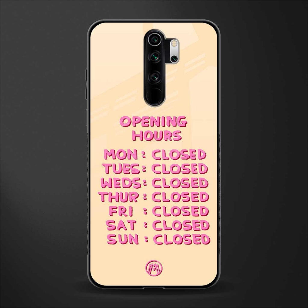 opening hours glass case for redmi note 8 pro image