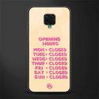 opening hours glass case for redmi note 9 pro image