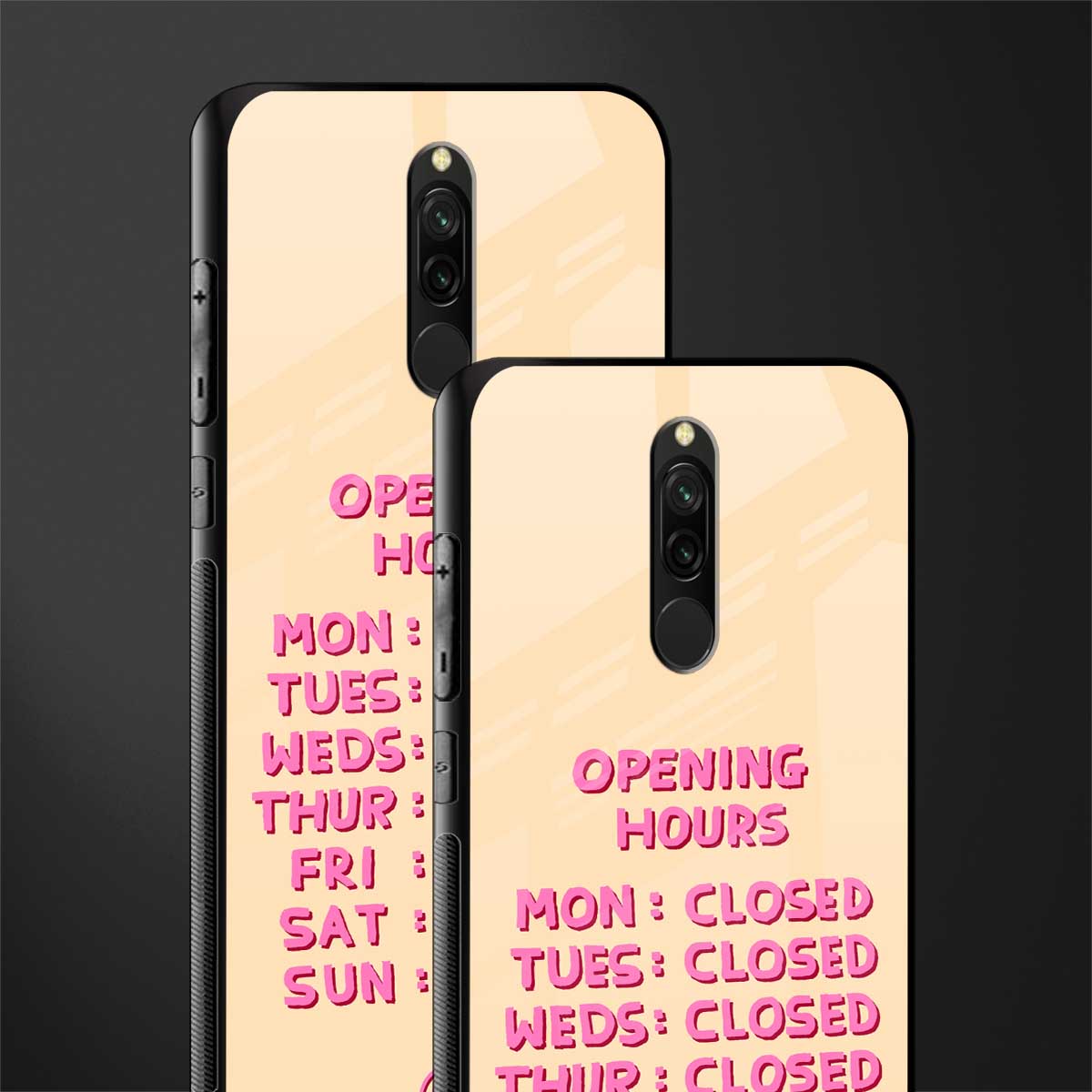 opening hours glass case for redmi 8 image-2