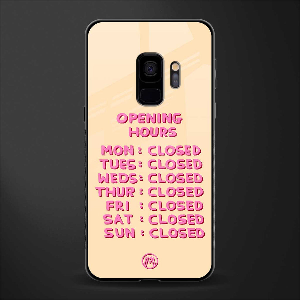 opening hours glass case for samsung galaxy s9 image