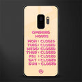 opening hours glass case for samsung galaxy s9 image