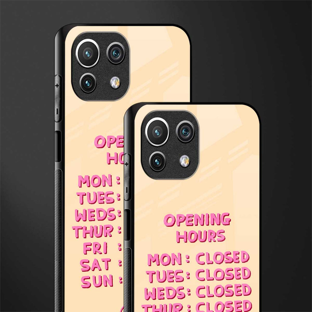 opening hours glass case for mi 11 lite image-2