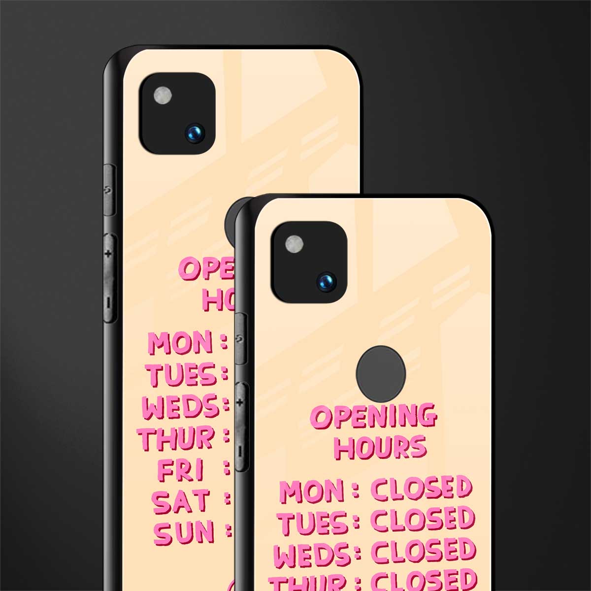 opening hours back phone cover | glass case for google pixel 4a 4g