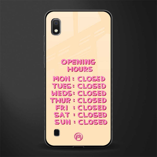 opening hours glass case for samsung galaxy a10 image