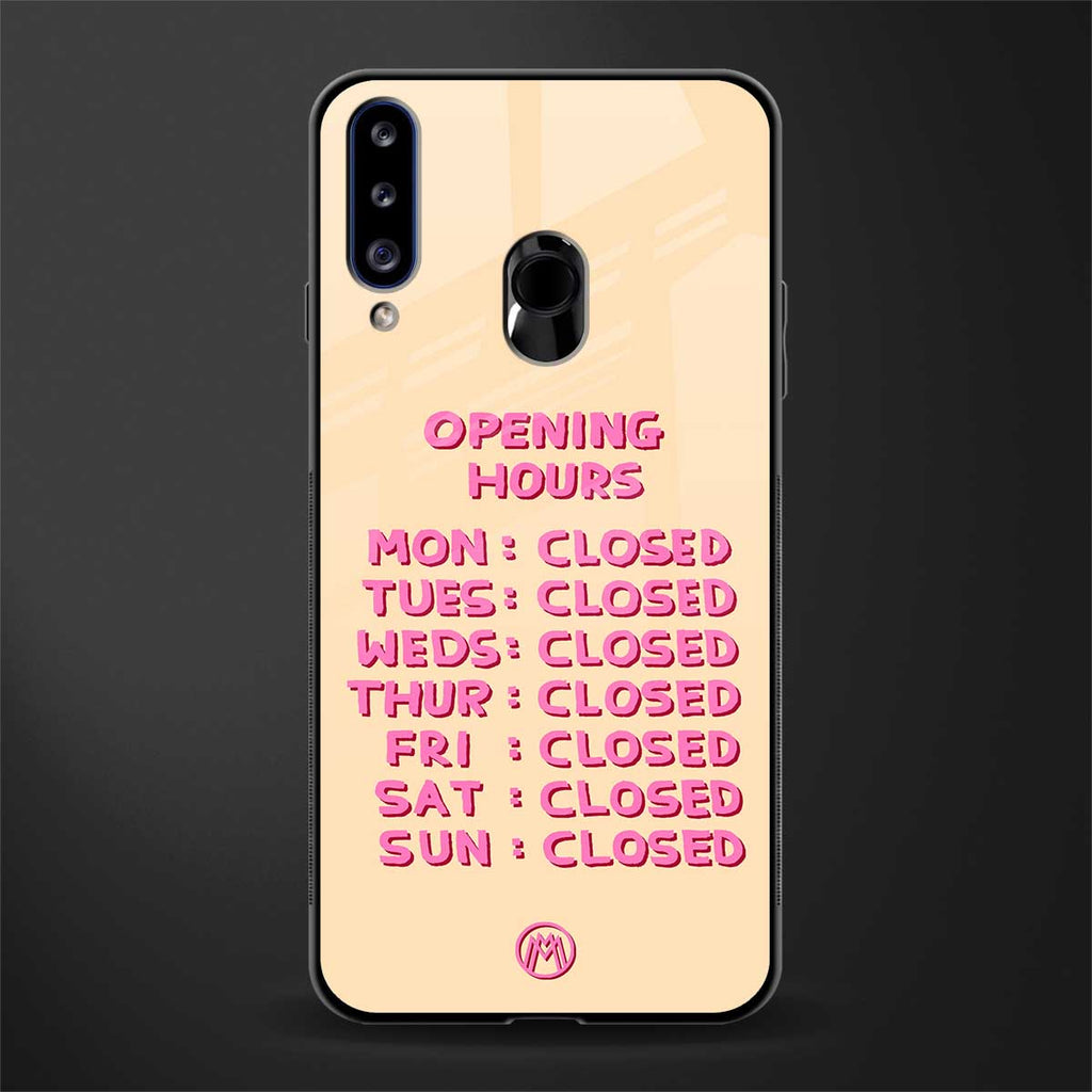 opening hours glass case for samsung galaxy a20s image
