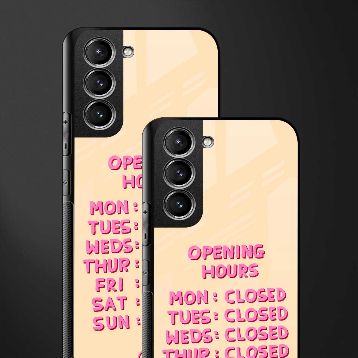 opening hours glass case for samsung galaxy s21 plus image-2