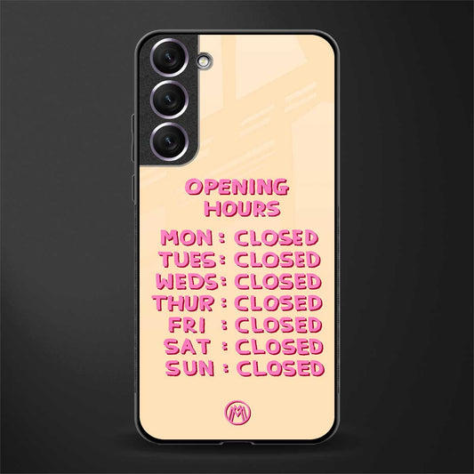 opening hours glass case for samsung galaxy s21 plus image