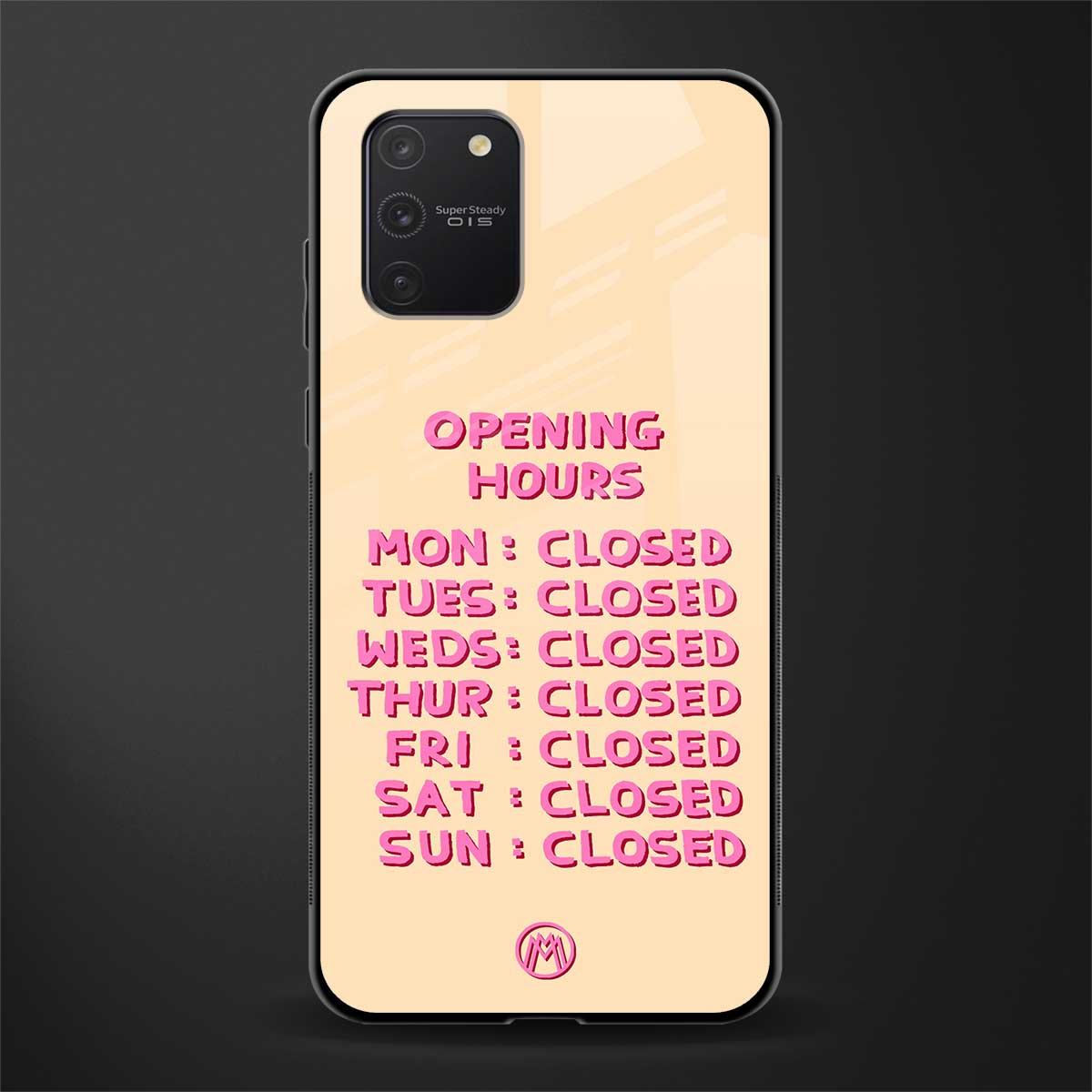 opening hours glass case for samsung galaxy a91 image