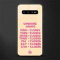 opening hours glass case for samsung galaxy s10 image