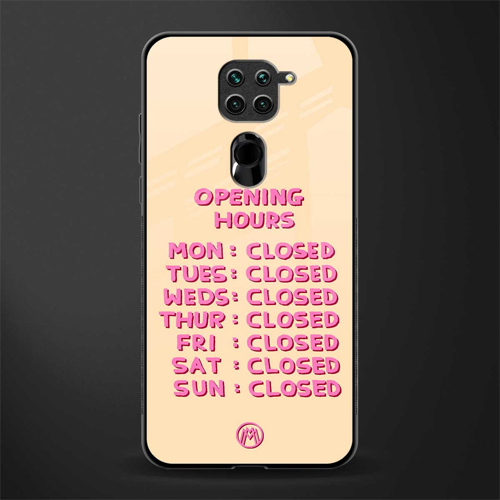 opening hours glass case for redmi note 9 image