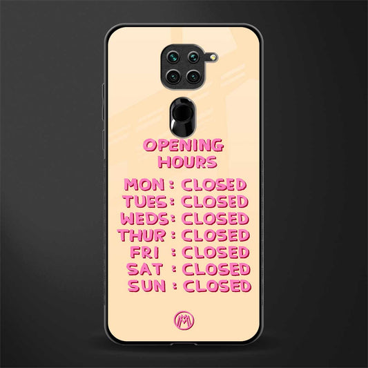 opening hours glass case for redmi note 9 image