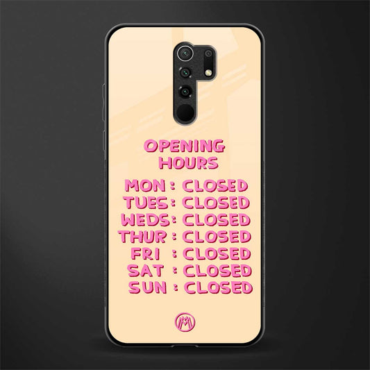 opening hours glass case for redmi 9 prime image