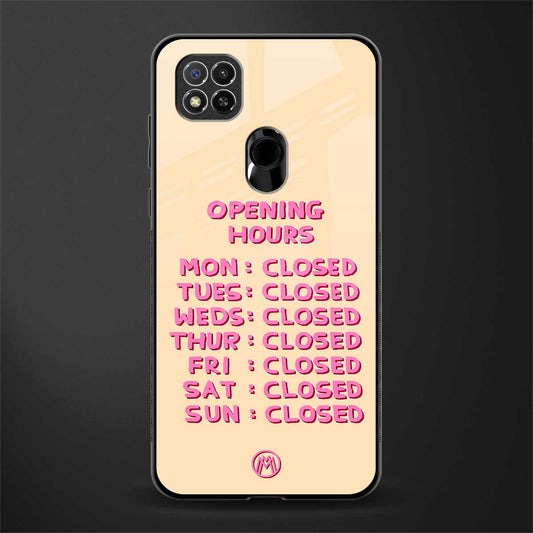 opening hours glass case for redmi 9 image