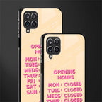 opening hours glass case for samsung galaxy a12 image-2