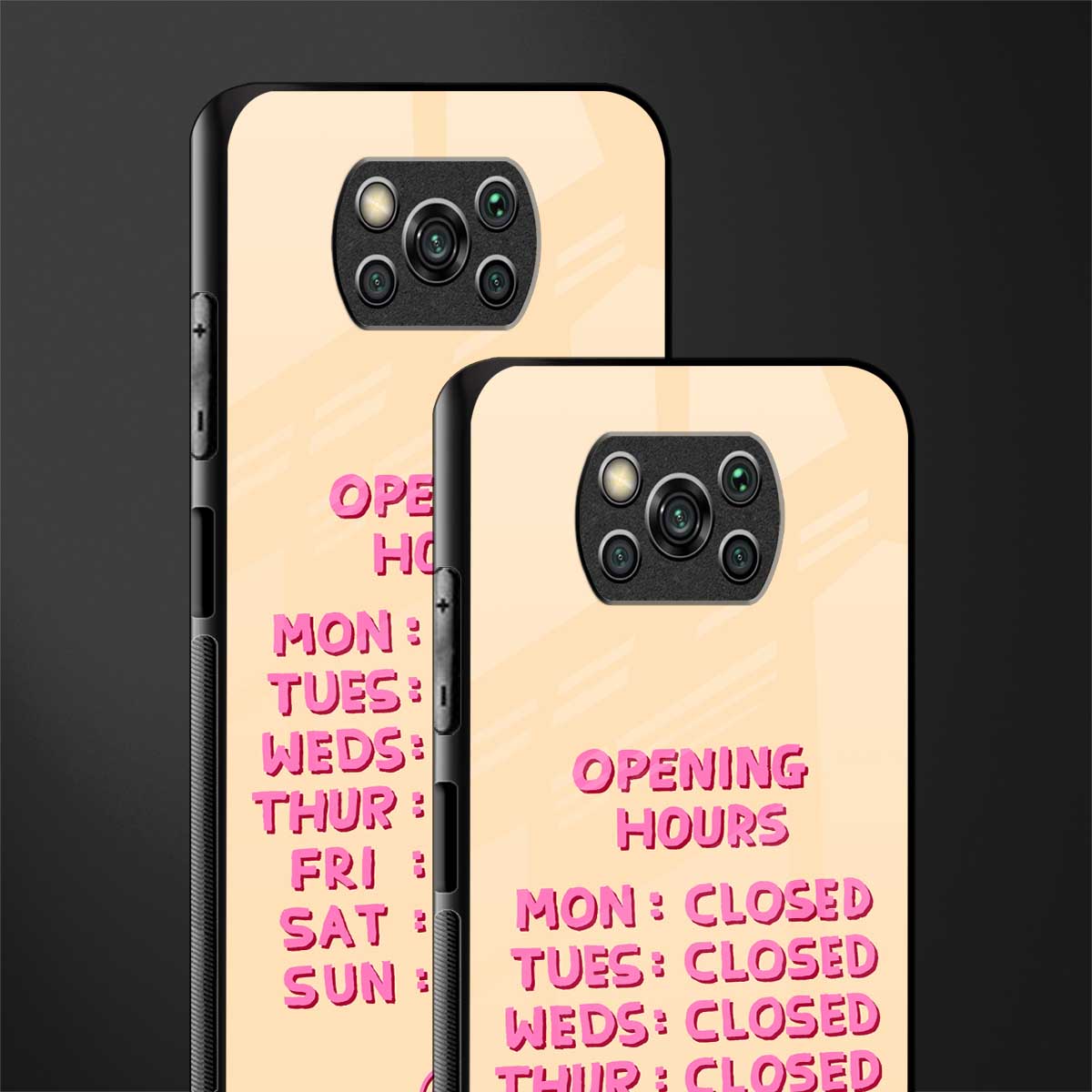 opening hours glass case for poco x3 image-2