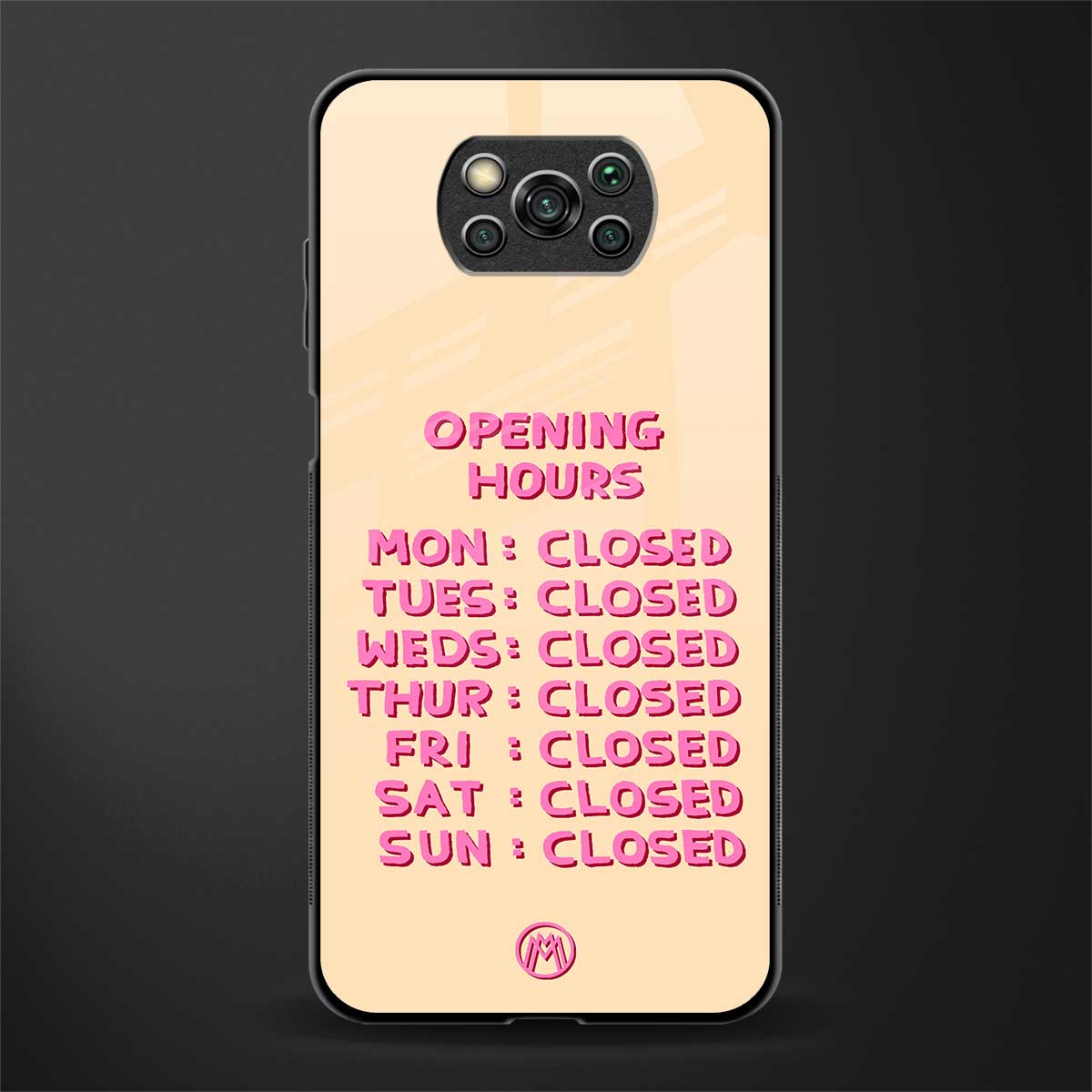 opening hours glass case for poco x3 pro image