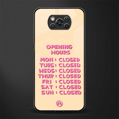 opening hours glass case for poco x3 pro image