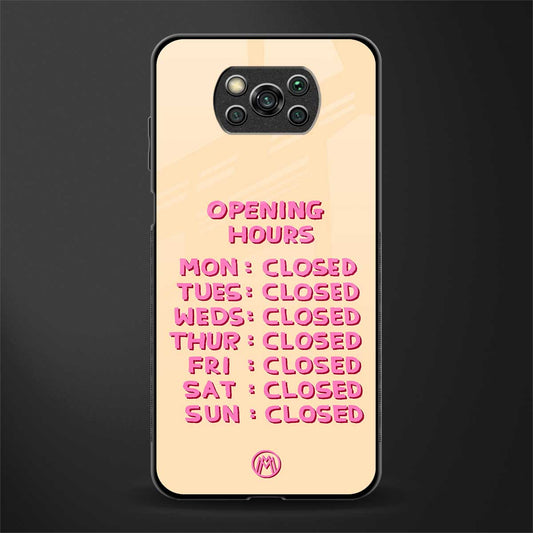 opening hours glass case for poco x3 pro image