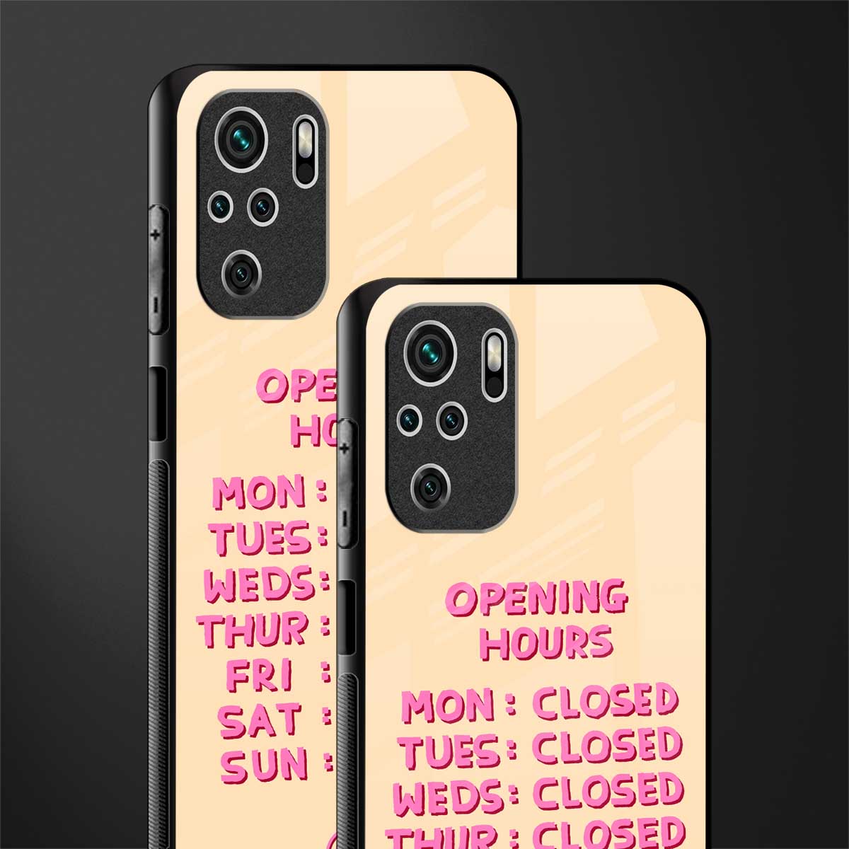 opening hours glass case for redmi note 10 image-2