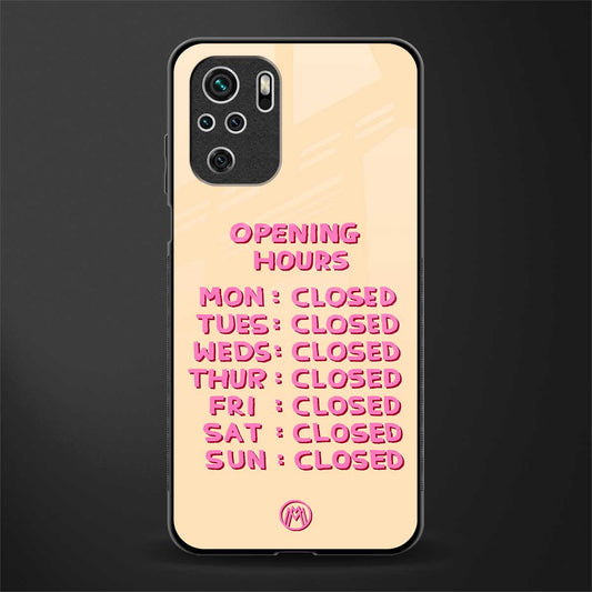 opening hours glass case for redmi note 10 image