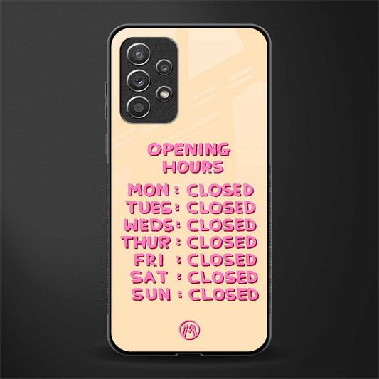 opening hours glass case for samsung galaxy a72 image
