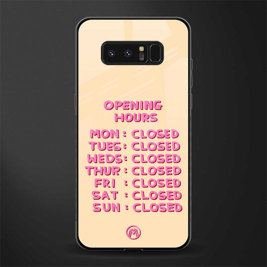 opening hours glass case for samsung galaxy note 8 image