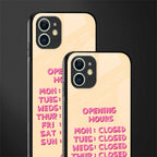 opening hours glass case for iphone 12 mini image-2