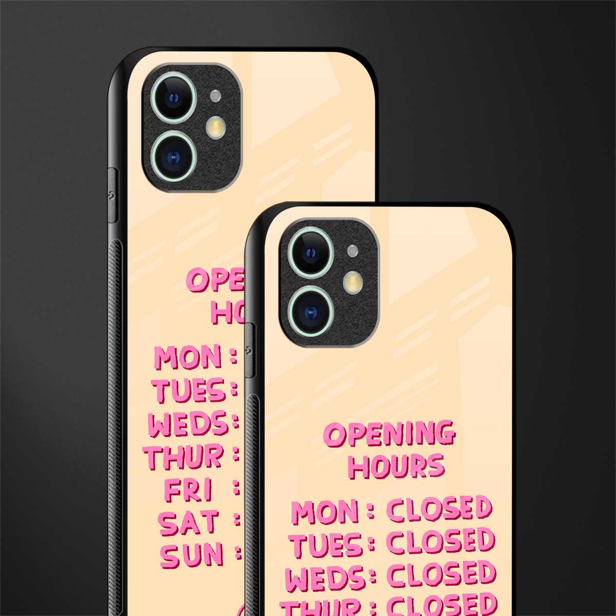 opening hours glass case for iphone 12 mini image-2