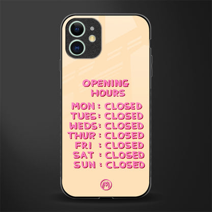 opening hours glass case for iphone 12 image