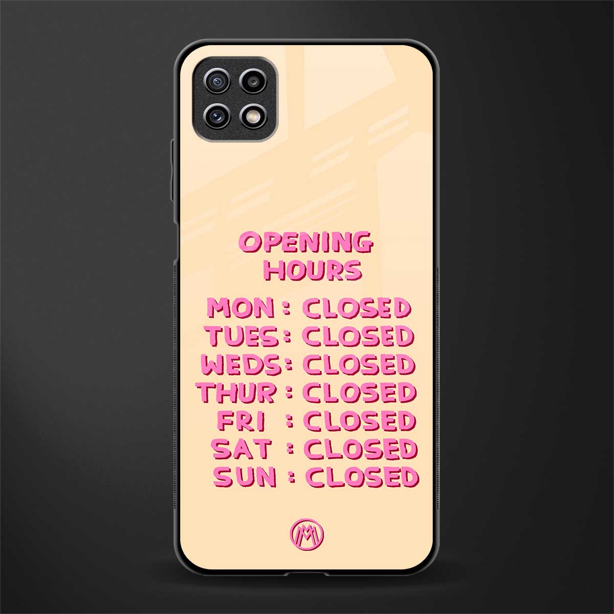 opening hours glass case for samsung galaxy a22 5g image