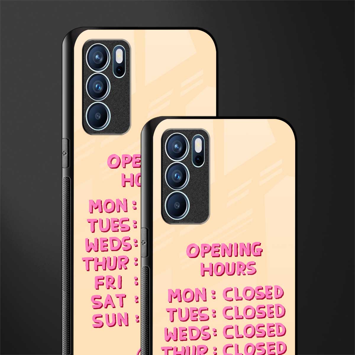 opening hours glass case for oppo reno6 pro 5g image-2