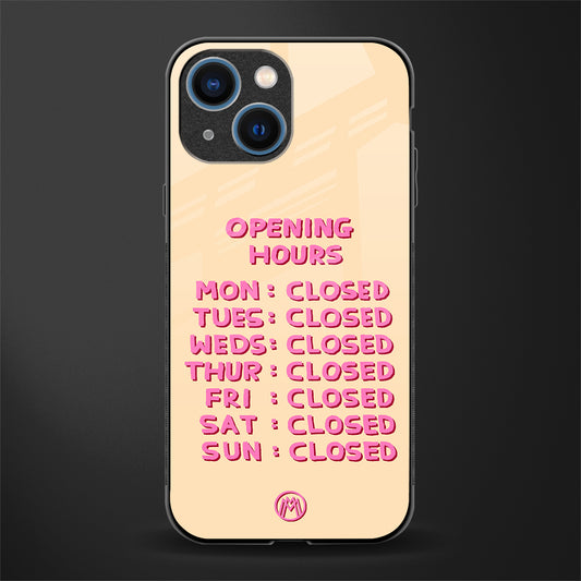 opening hours glass case for iphone 13 mini image