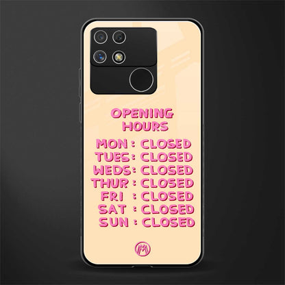 opening hours back phone cover | glass case for realme narzo 50a