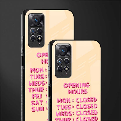 opening hours back phone cover | glass case for redmi note 11 pro plus 4g/5g