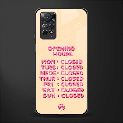 opening hours back phone cover | glass case for redmi note 11 pro plus 4g/5g