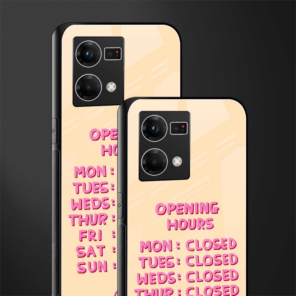 opening hours back phone cover | glass case for oppo f21 pro 4g