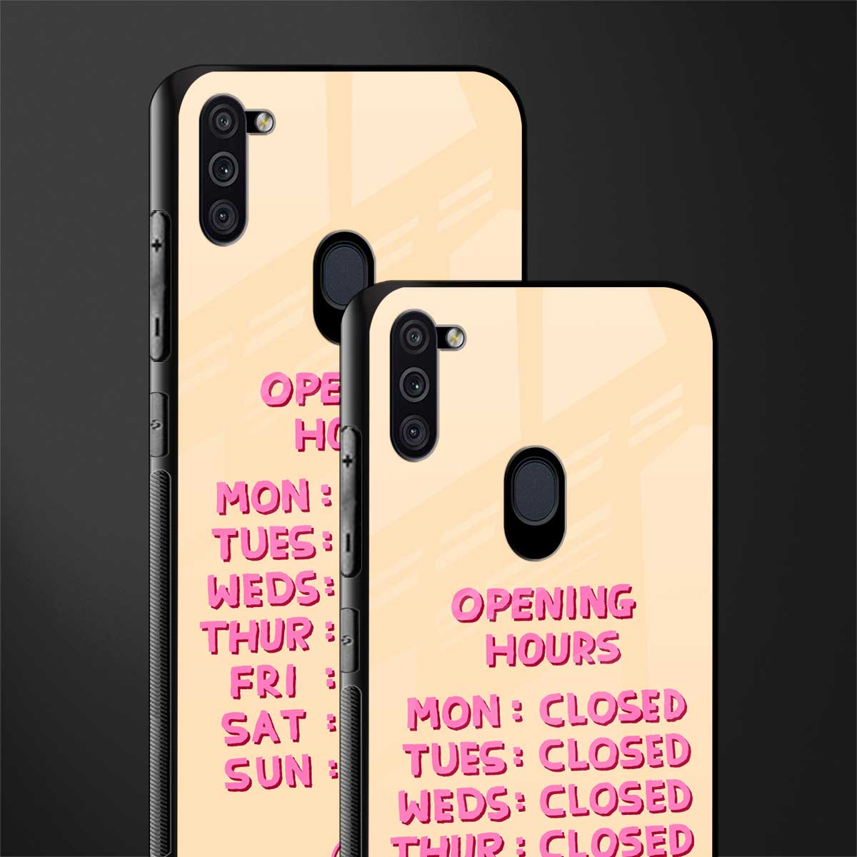 opening hours glass case for samsung a11 image-2