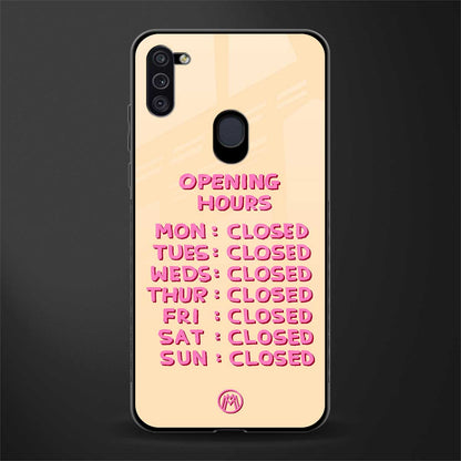 opening hours glass case for samsung galaxy m11 image