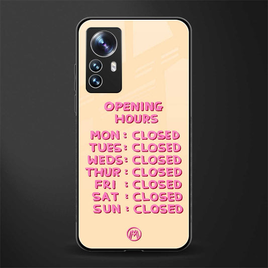 opening hours back phone cover | glass case for xiaomi 12 pro