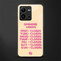 opening hours back phone cover | glass case for vivo v25-5g