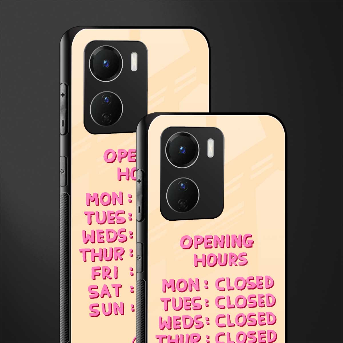 opening hours back phone cover | glass case for vivo y16