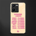 opening hours back phone cover | glass case for vivo y35 4g