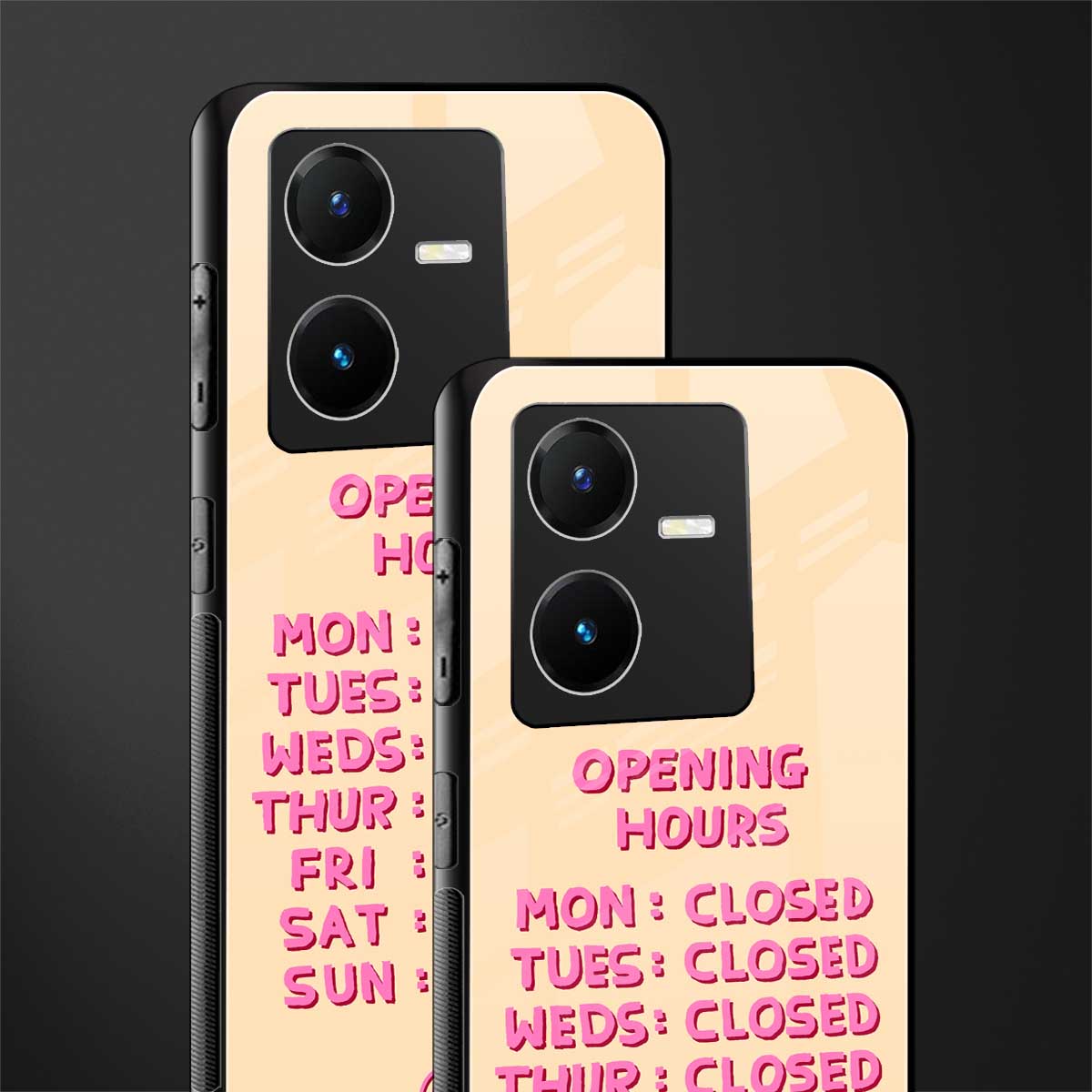 opening hours back phone cover | glass case for vivo y22