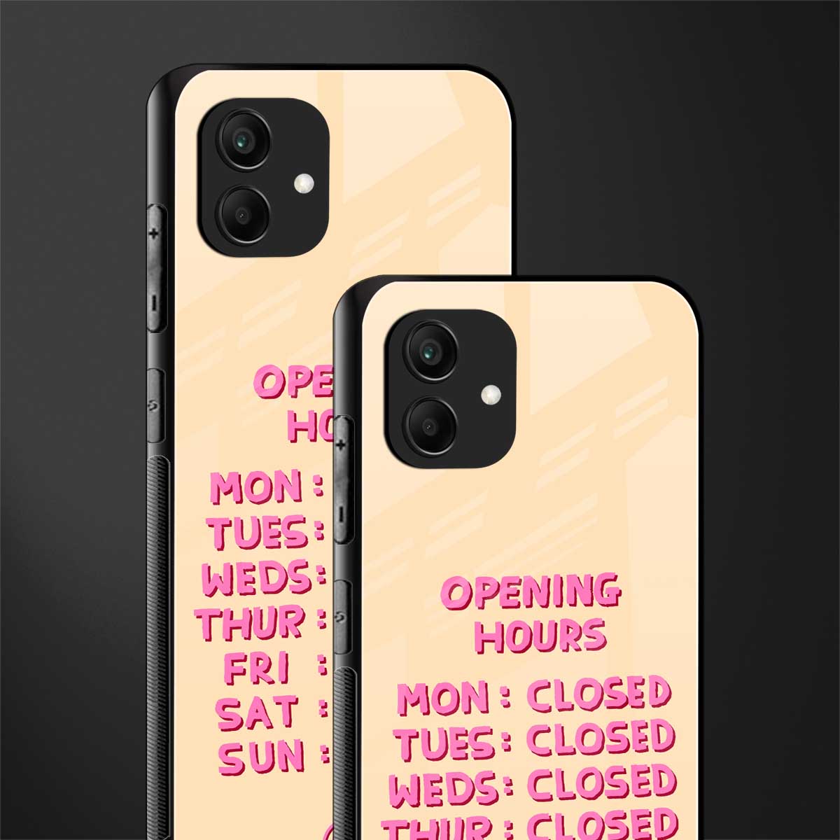 opening hours back phone cover | glass case for samsung galaxy a04