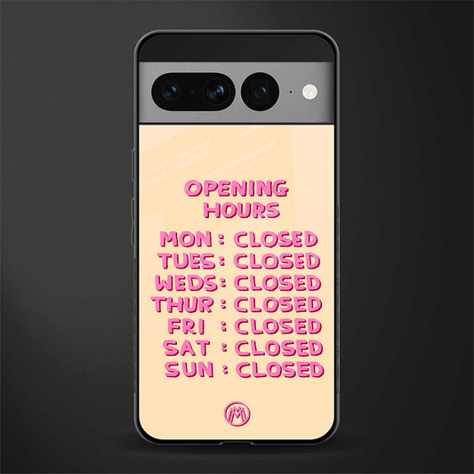 opening hours back phone cover | glass case for google pixel 7 pro