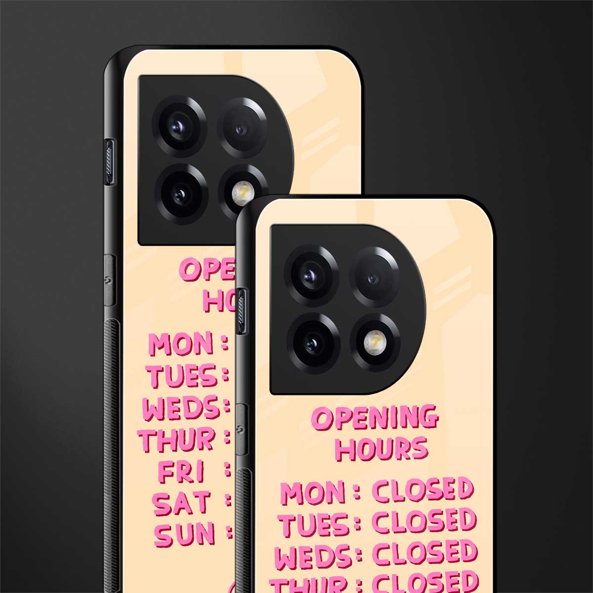 opening hours back phone cover | glass case for oneplus 11
