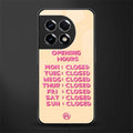 opening hours back phone cover | glass case for oneplus 11r