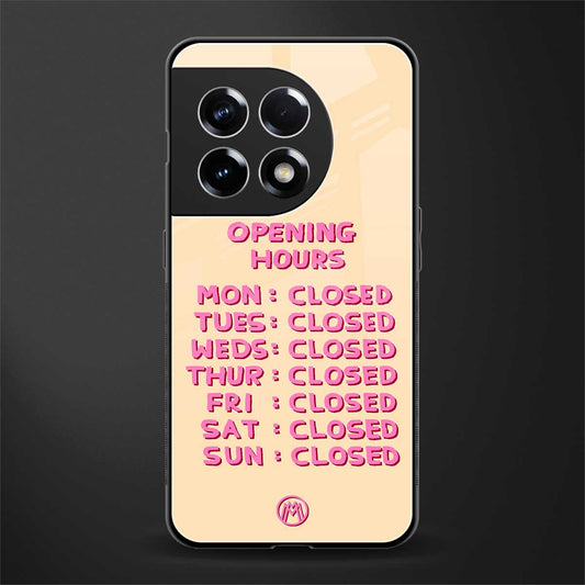 opening hours back phone cover | glass case for oneplus 11r