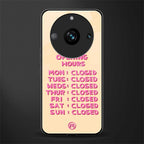opening hours back phone cover | glass case for realme 11 pro 5g