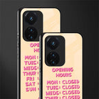 opening hours back phone cover | glass case for vivo t1 44w 4g
